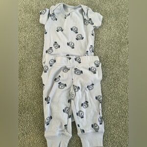 Carter's Gray Panda Kids Matching Set